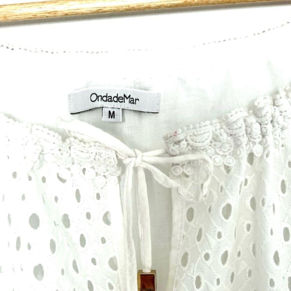 OndadeMar Swimwear dress Cotton Eyelet Tunic white cover up beach - Picture 9 of 9